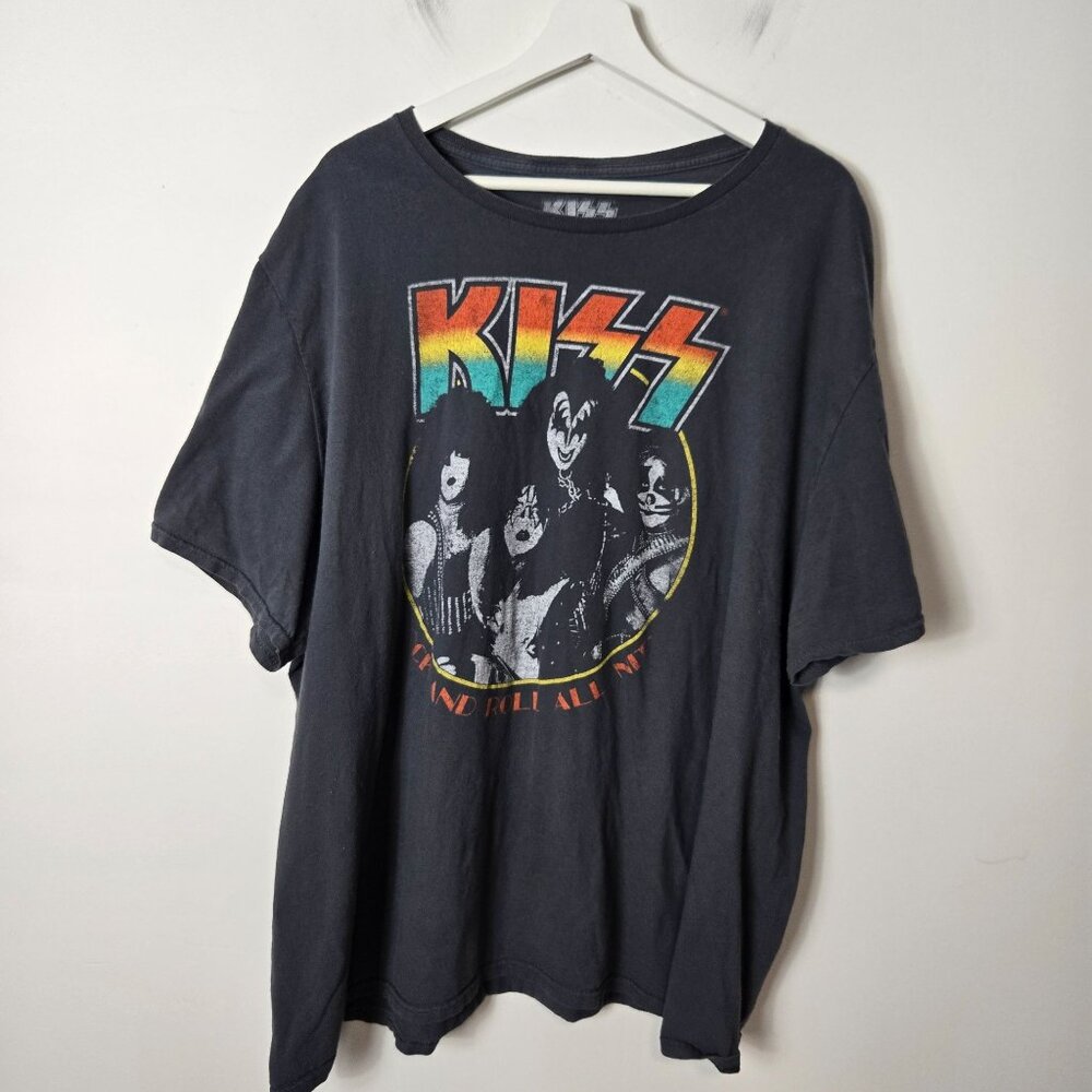 Kiss Men's Size 3XL Black Short Sleeve Rock and Roll All Night Graphic T-Shirt